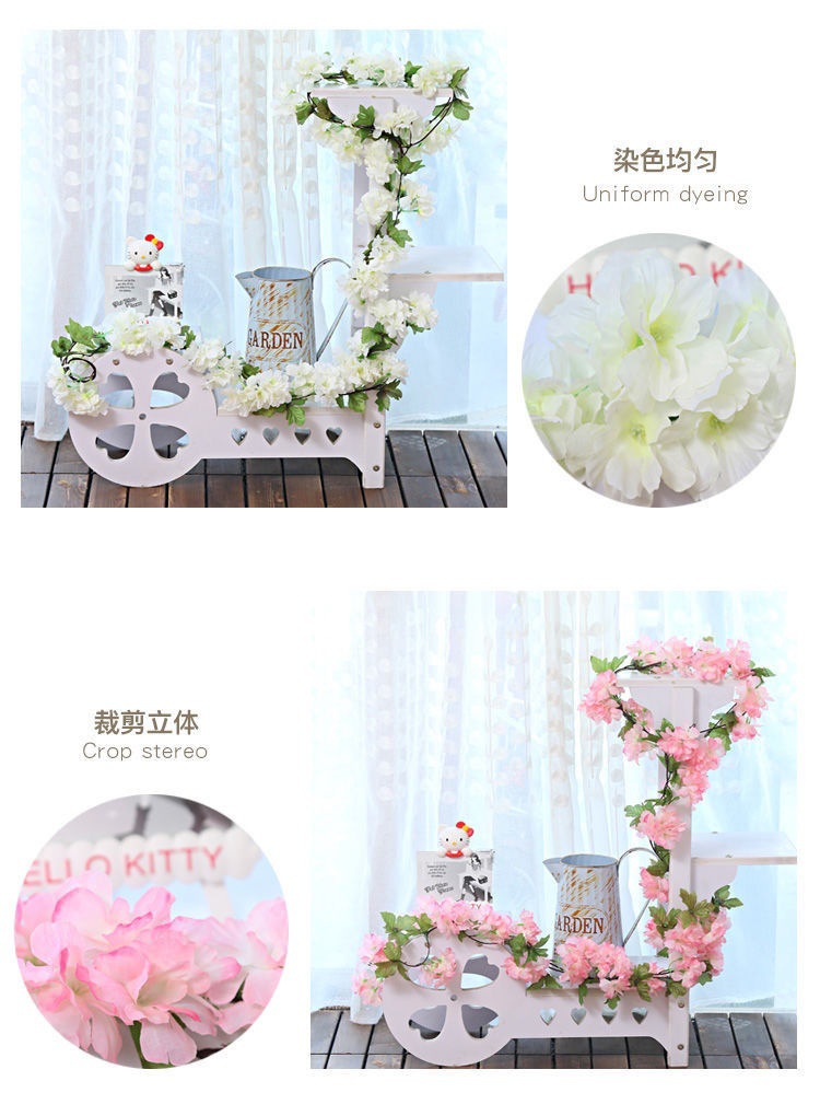 仿真花假花藤条樱花藤蔓壁挂客厅室内装饰空调管道缠绕塑料藤绢花详情8