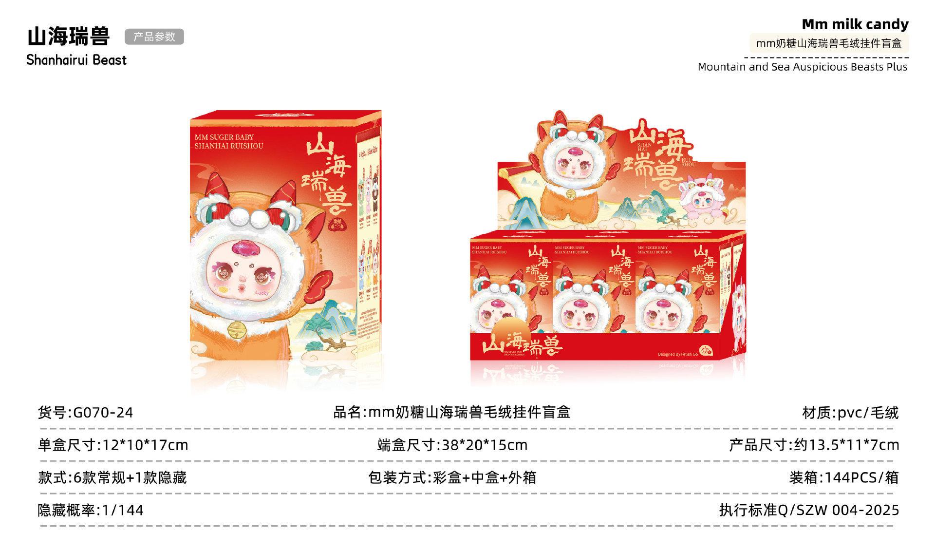 mm Milk candy Mountain and Sea Auspicious Beast plush pendant Blind box Cartoon cute doll Backpack Pendant Pendant Gift pic 5