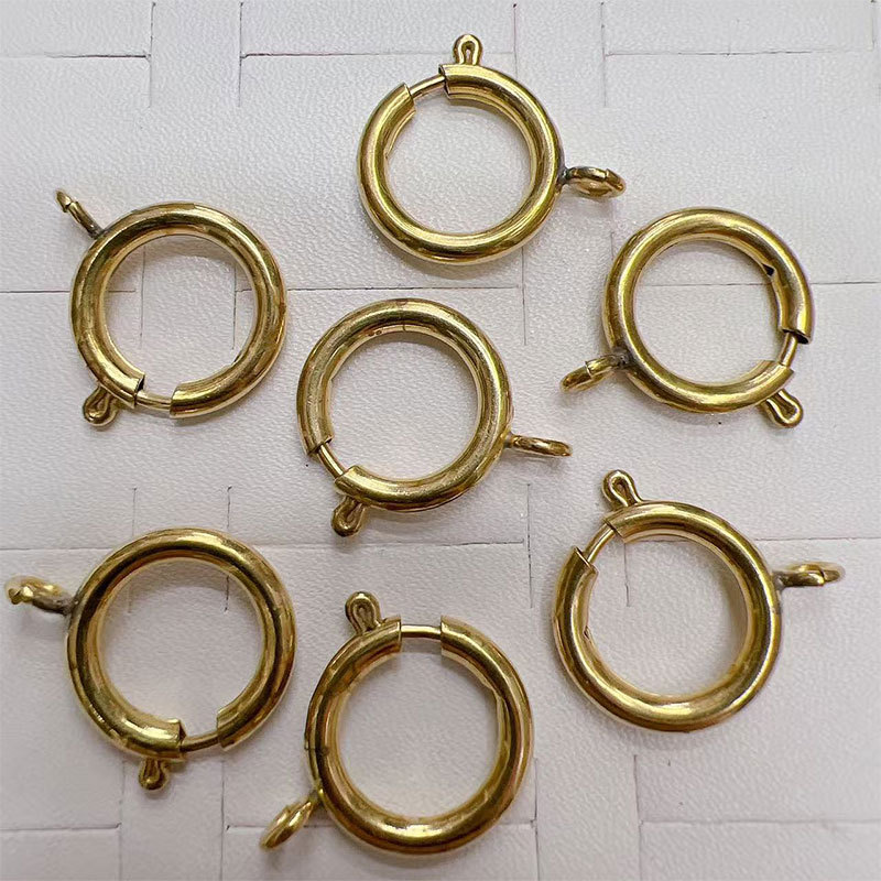 Copper slingshot buckle, gold-plated buckle, necklace, bracelet, spring buckle, water bubble buckle, round buckle, diy jewelry buckle, accessories wholesale pic 3
