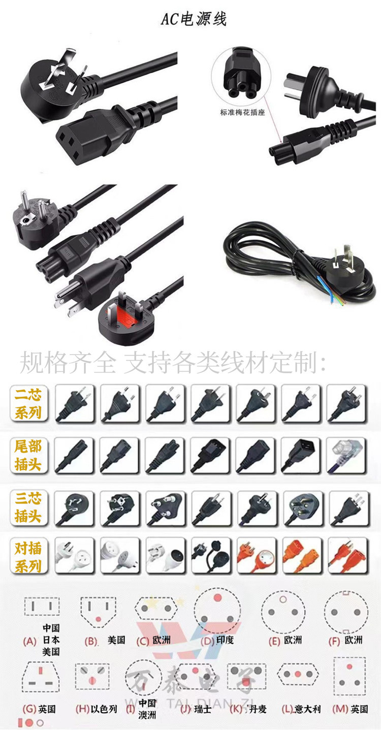 1.5米欧规电源线欧式三插品字尾0.50.751.0铜芯插头线电饭煲线详情2