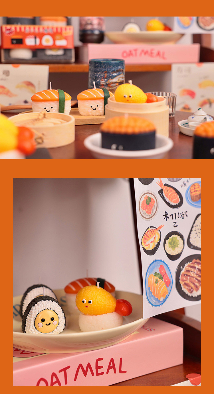 日式寿司原创香薰蜡烛礼盒生日礼物跨境批发小众氛围感家居摆件详情9