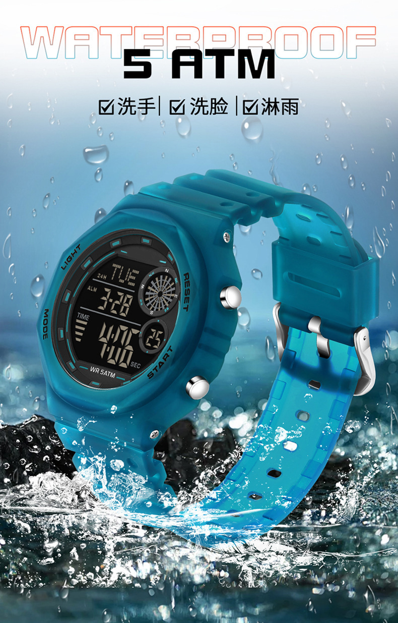 HANSHI electronic watch, multi-functional outdoor sports waterproof watch for teenagers and students, diving watch pic 17