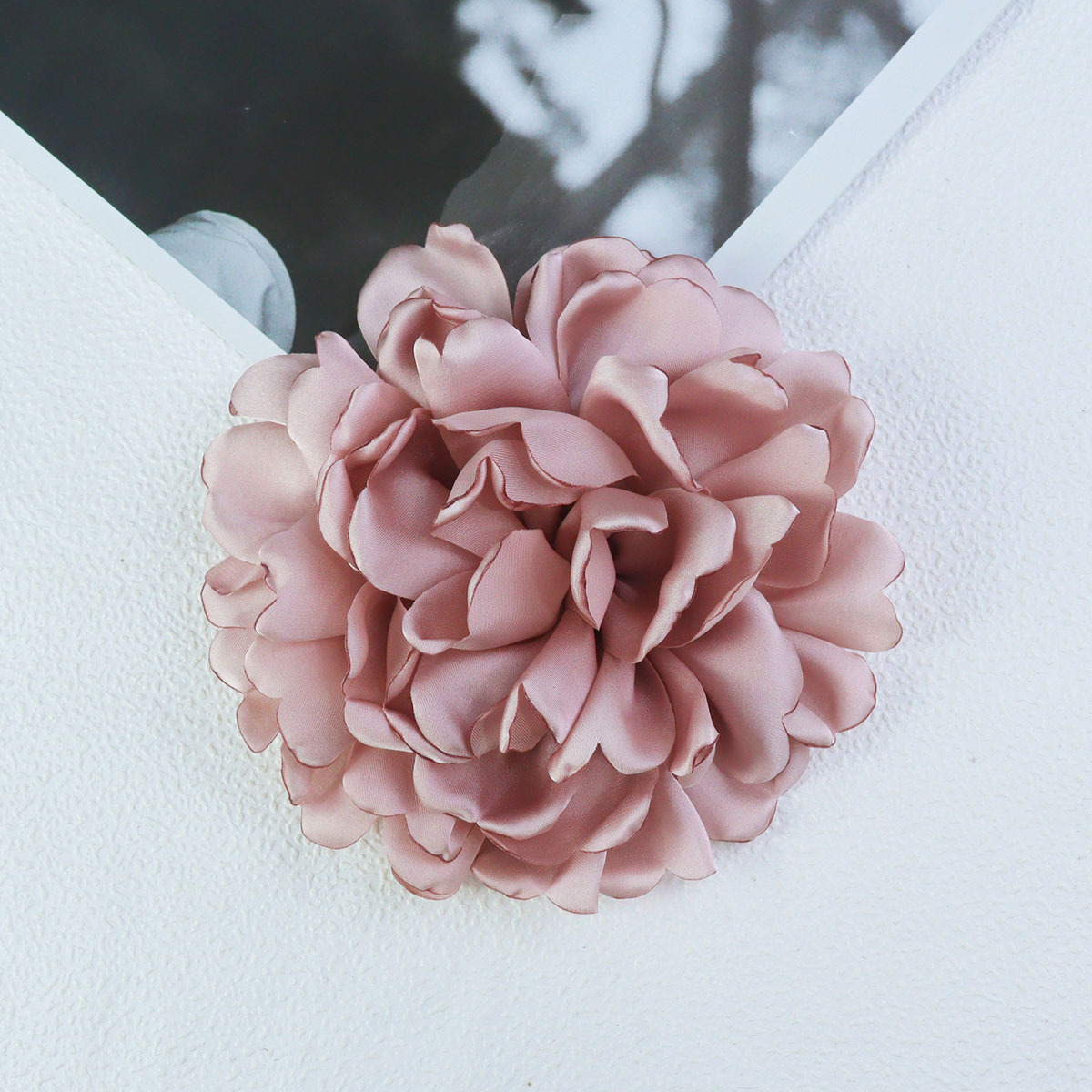 14cm缎面爱心花瓣手工diy发饰头饰配件辅料玫瑰花多层花瓣设计详情14