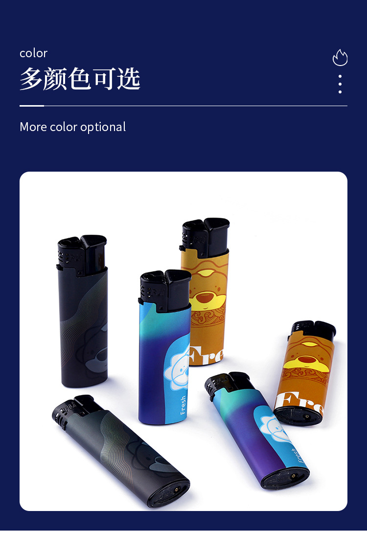 时尚金属外壳打火机可充气式打火机丁烷气体点火器家用图案可制作详情7
