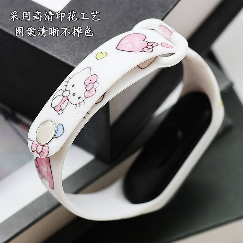 工厂批发卡通印花可爱电子表学生个性防水触摸手环表详情5