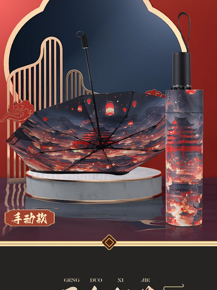 New national trend style automatic umbrella, portable sunshade, black rubber sun umbrella, high appearance level, UV protection, available for wholesale pic 10