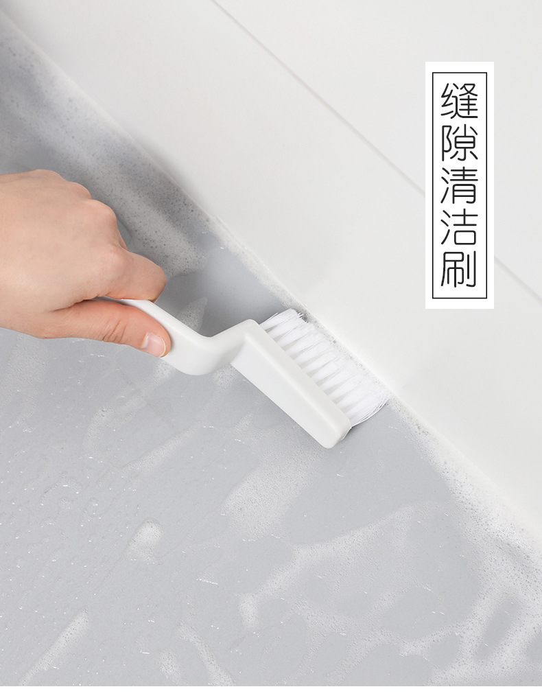 A small brush for cleaning the corners of the bathroom tile walls without blind spots, a toilet brush for scrubbing floor gaps, and a bathroom grouting and cleaning brush pic 2