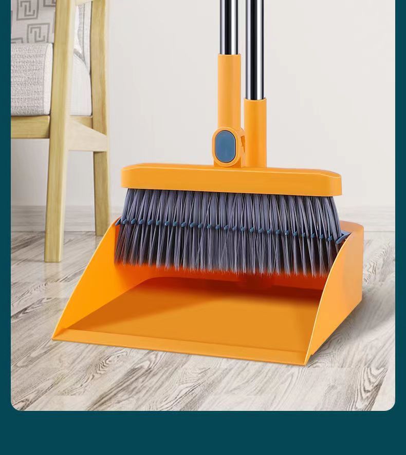 Factory direct supply home folding broom set, enlarged and thickened dustpan broom set, rotating broom not sticking to hair pic 12
