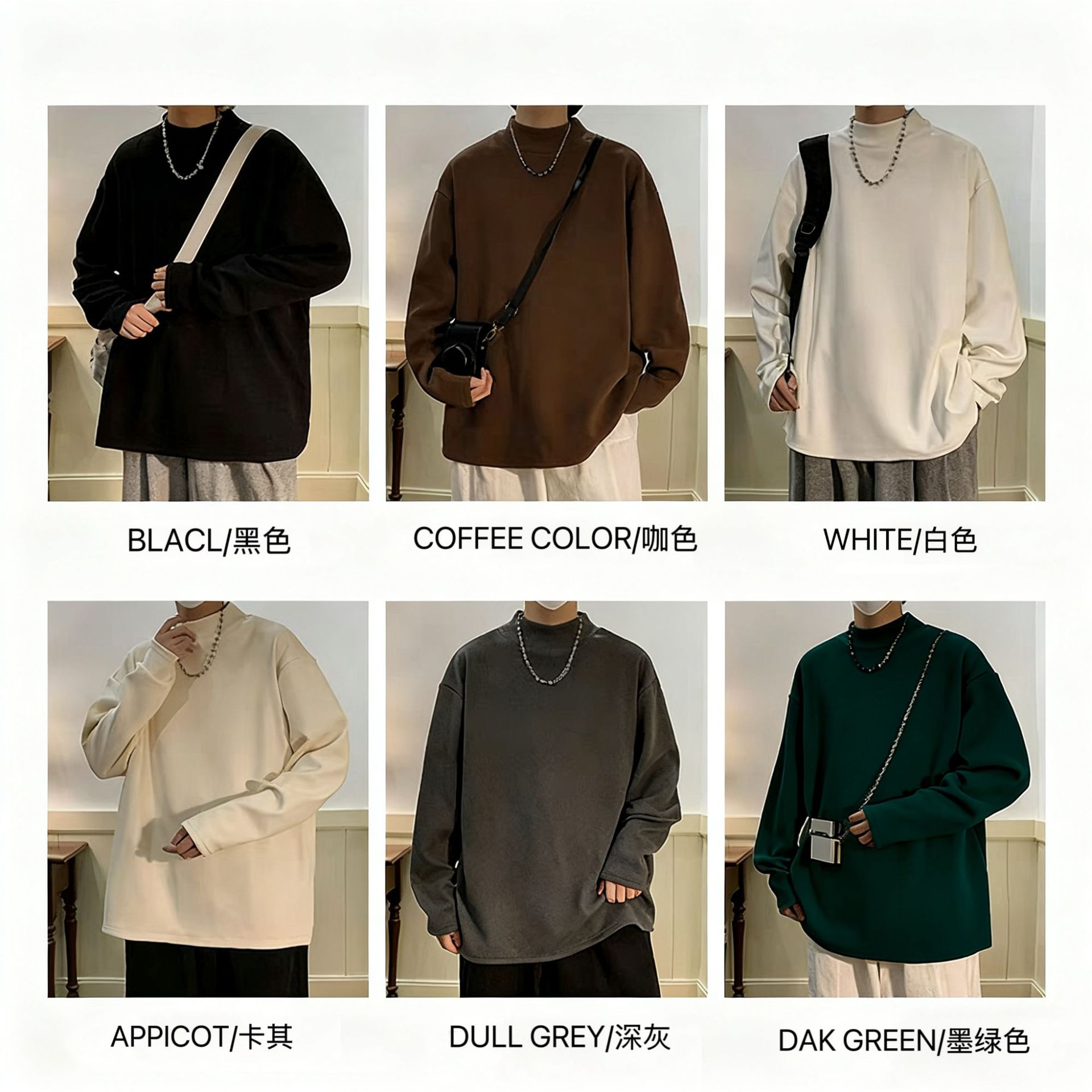 现货速发德绒长袖T恤男 定制重磅加绒打底衫潮牌高级感男装秋上衣详情7