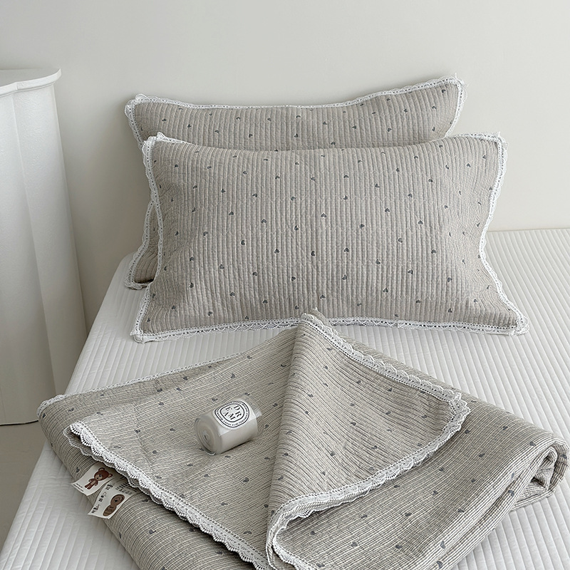 Lisa series, a three-piece set of all-cotton high-temperature sand-washed cotton bed cover, is skin-friendly, breathable and suitable for all seasons pic 20