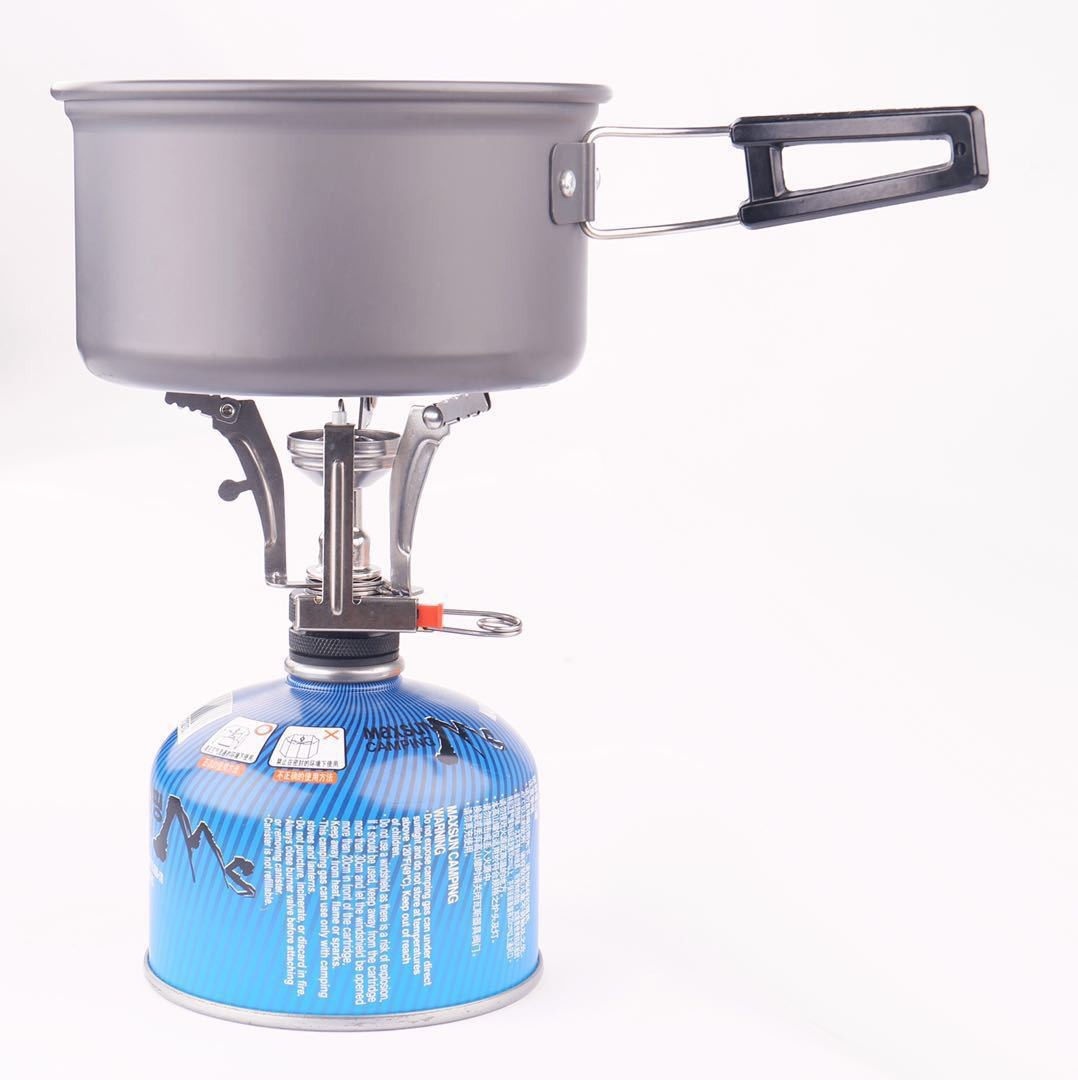 Portable folding mini outdoor gas stove, camping cookware, windproof and quick-heating camping burner, one-piece mini burner pic 9