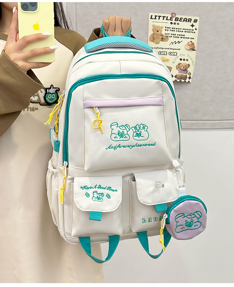 Japanese and Korean casual backpacks, forest-style schoolbags, multi-pocket schoolbags for primary school students, large capacity for cross-border travel for junior and senior high school students pic 25
