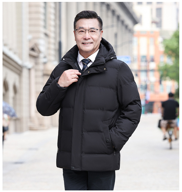 新品中老年人羽绒服男短款加厚2024冬装老年父亲爸爸鸭绒保暖外套详情23
