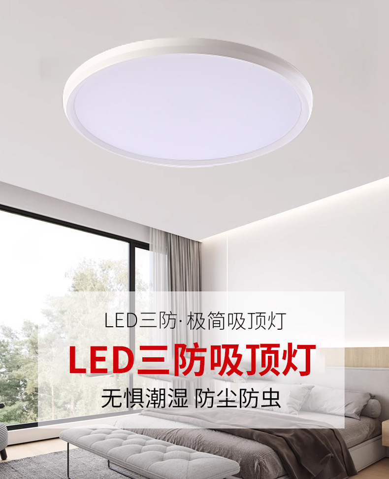 led ceiling light, bedroom light, modern and simple balcony room light, bathroom round room eye-protecting main light pic 1