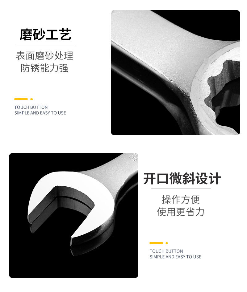 大号两用扳手开口梅花呆扳手33-85mm双头大号梅开两用扳手汽修详情13