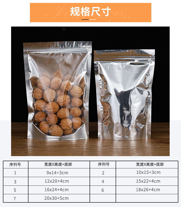 Yin-yang aluminum foil bags, self-standing and self-sealing bags for dog food, semi-transparent aluminum-coated yin-yang bags, aluminum film bags in stock pic 3