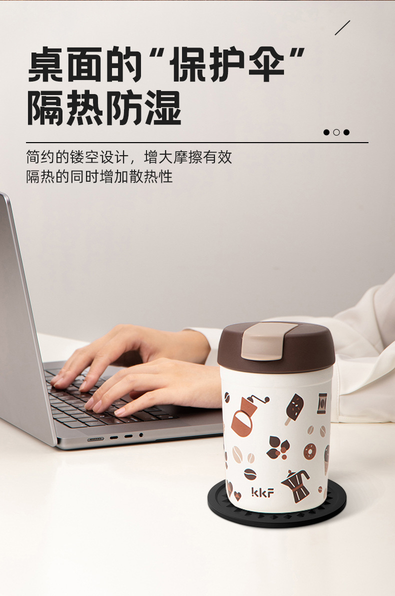 跨境轮胎硅胶杯垫防滑隔热圆形餐垫环保材质简约定制源头工厂餐具详情15