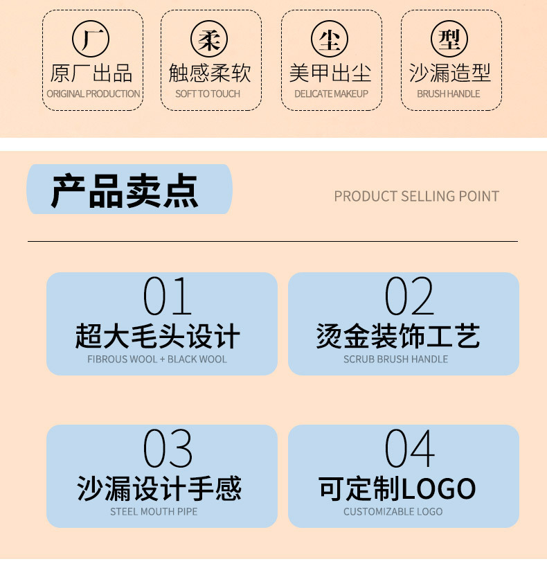 New hourglass nail art dust brush in stock, mushroom head makeup brush, soft loose powder blush brush, beauty tools wholesale pic 5