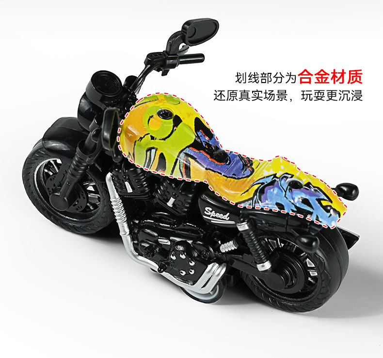Cross-border children's toys, simulated rebound motorcycle models, keychains, decorative items, durable toy cars, grabbers, gifts pic 7