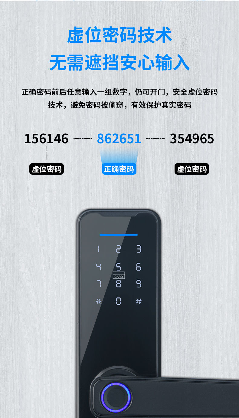 Cross-border e-commerce graffiti smart door locks, wooden doors, fingerprint locks, password locks, office and apartment rentals, anti-theft smart locks pic 6