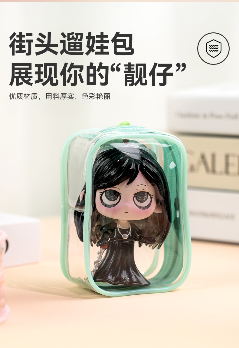 遛娃包 pvc高透胶骨立体晒娃包痛包封闭式透明盲盒展示收纳袋详情2