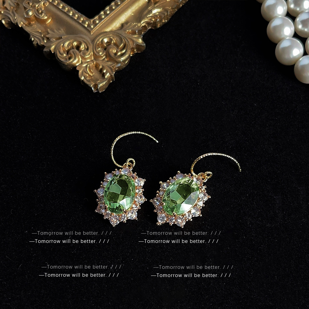 vintage high-end earrings, niche light luxury fashion, mid-style stud earrings, artistic temperament, fashionable earrings pic 69