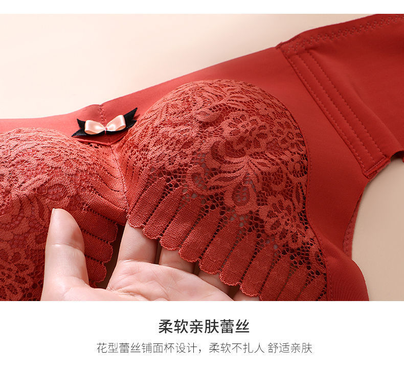 Q-elastic cotton, medium thickness, flat, small bust, large gathering, non-magnetic, no steel ring, lace-up, sexy bra cover, autumn and winter underwear for women pic 23