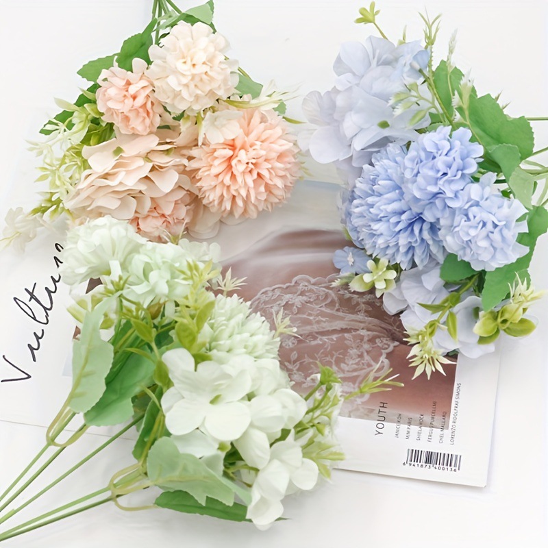 7叉组合花 仿真花小把束绢花绣球花组合绢花手捧花束家居装饰批发详情12