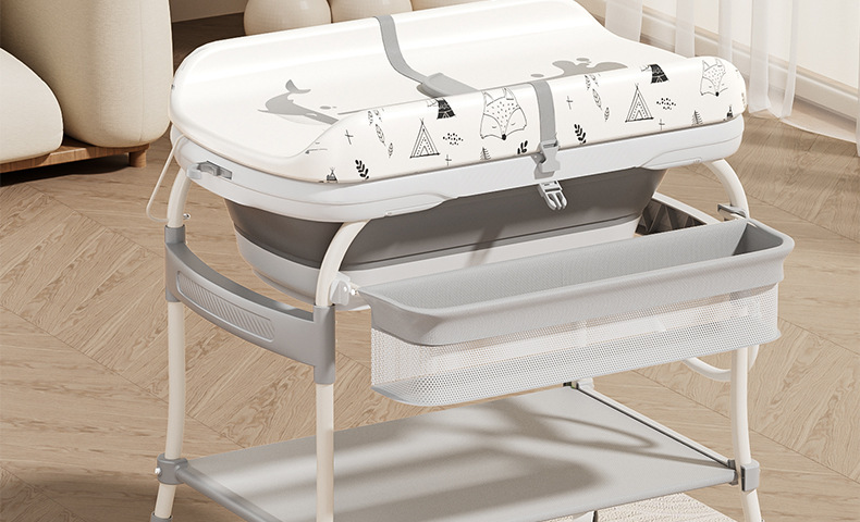 Changing table, baby care table, newborn diaper changing, massage and touch table, bathing and washing integrated with rollers pic 3