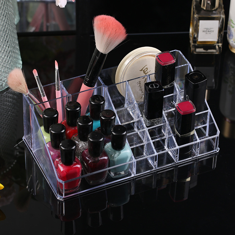 16-compartment multi-functional lipstick stand, desktop dressing table, large-capacity brush makeup rack, storage box, direct supply from the manufacturer pic 3