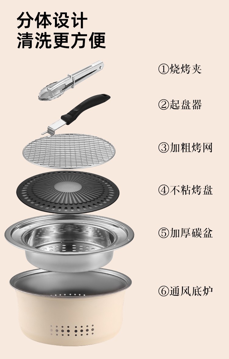 xPx围炉煮茶炭炉圆形便携全套器具烧烤炉桌子户外取暖火炉套装碳详情21