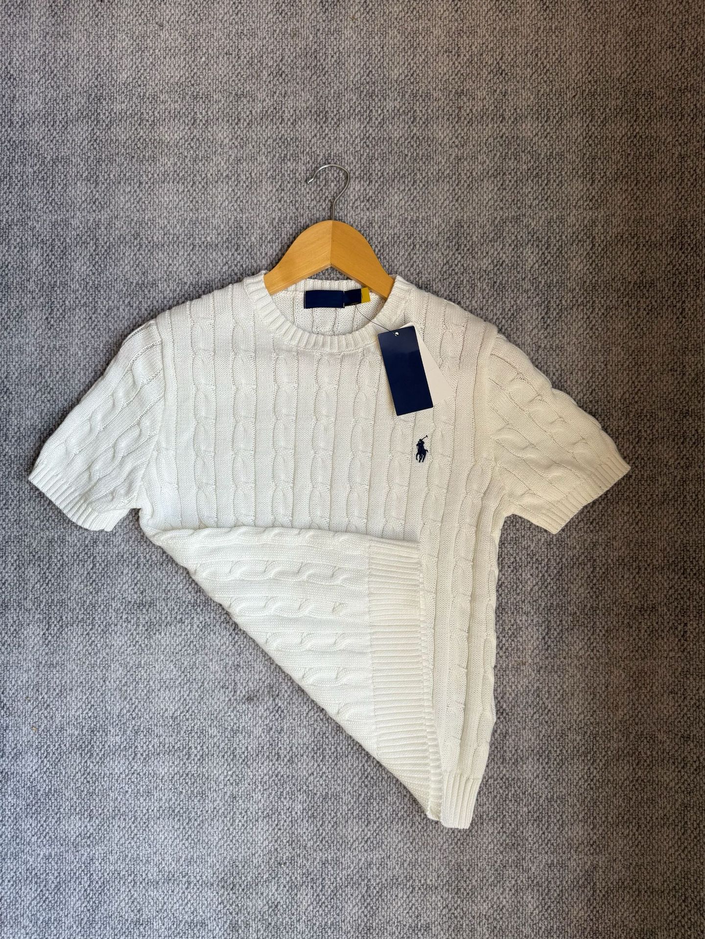 RL拉夫小马标女士经典纯棉短袖圆领麻花针织衫25年新款针织短袖详情11