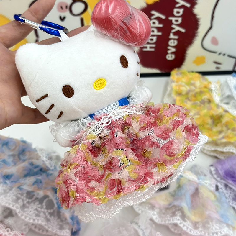 新款kt娃娃超仙玫瑰花蕾丝裙DIY玩偶甜美花朵婚纱裙娃衣服饰详情4