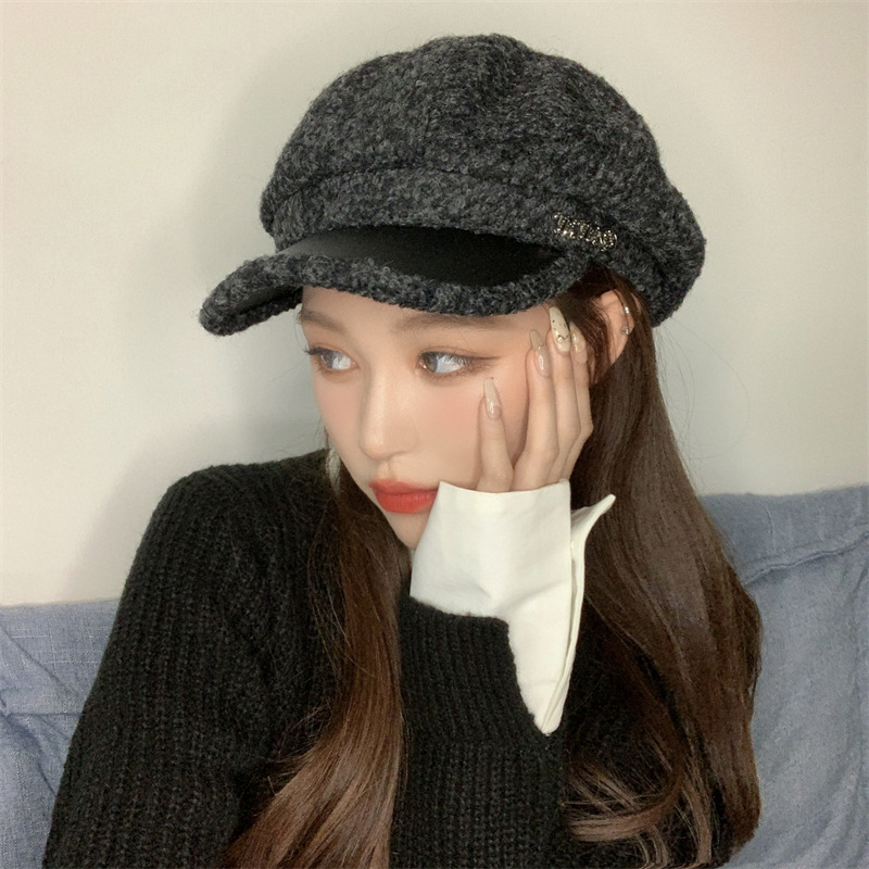 秋冬女款毛呢羊羔毛防风八角帽八角帽加厚多款圆顶纯色百搭休闲详情10