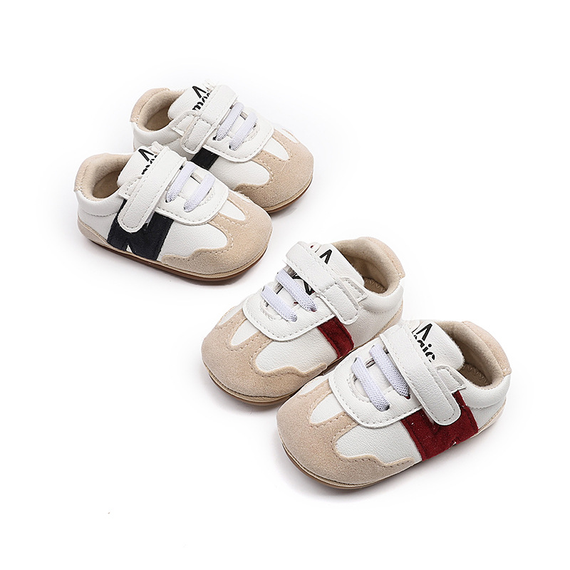 0-1岁宝宝防滑6-9-12个月男女婴儿软底防滑学步鞋运动拼色小白鞋详情1