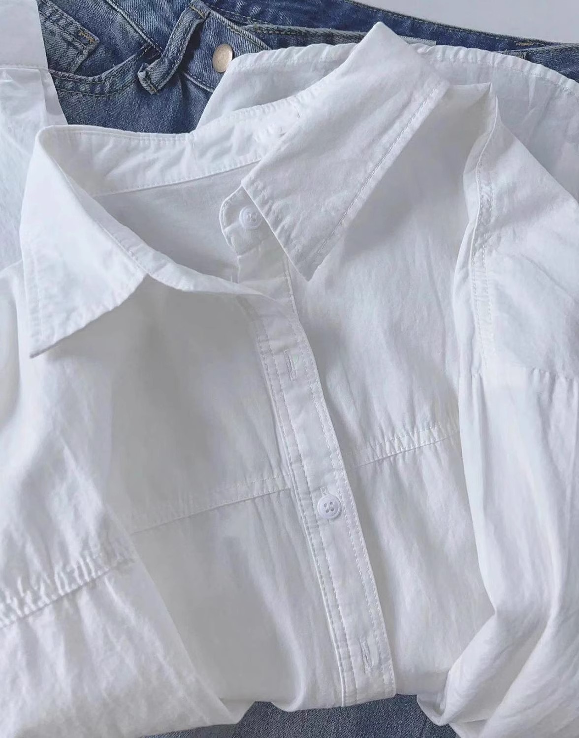 The 2025 new dopamine cream-colored pure cotton shirt is suitable for women to wear as a loose shirt coat in summer for sun protection pic 23