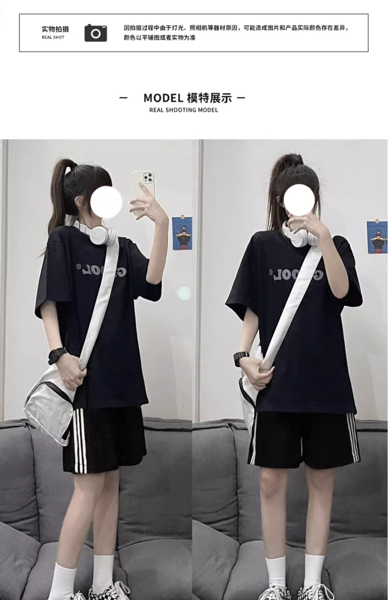 运动短裤女夏季薄款五分宽松直筒高腰阔腿显瘦纯棉跑步休闲裤详情16
