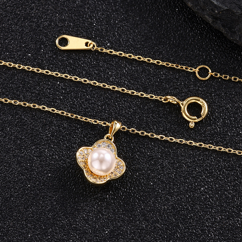 S925 All-silver Edison pearl pendant necklace, a versatile and high-end gift for women, simple and versatile, small and clear pic 6