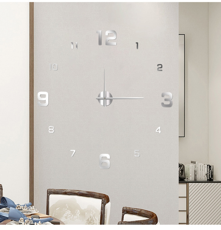 European-style simple large-sized luminous silent clock diy three-dimensional digital wall clock for living room and bedroom digital wall clock pic 26