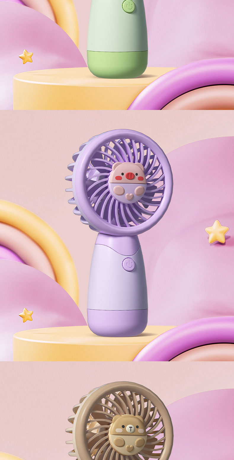 卡通手持静音小风扇便携式桌面小型随身电风扇minifan宿舍迷你USB详情11