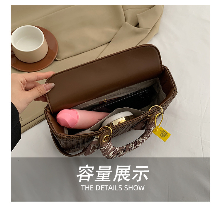蓓蓓尚品2025高级感D家丝巾编织戴妃包手提单肩斜跨潮流女包bags详情12