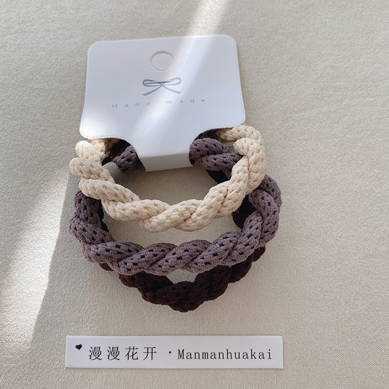 Three thick, durable and highly elastic rubber bands, adult hair ties, black hair ties and hair bands, simple leather cases for tying hair pic 7