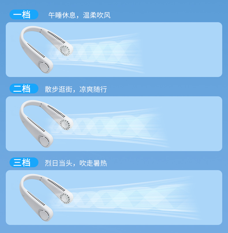 New type of neck-hanging fan, usb charging, lazy portable small fan, student office, sports bladeless neck-hanging fan pic 6