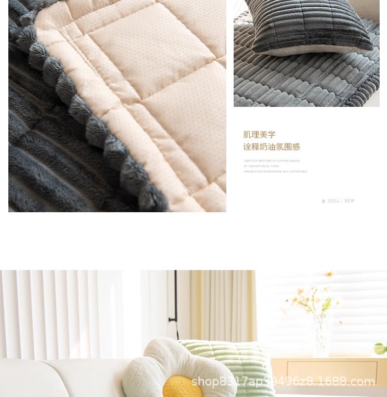 Corduroy sofa cushions for autumn and winter, new 2024 plush seat cushions, simple, modern, anti-slip furniture, leather sofa pic 35