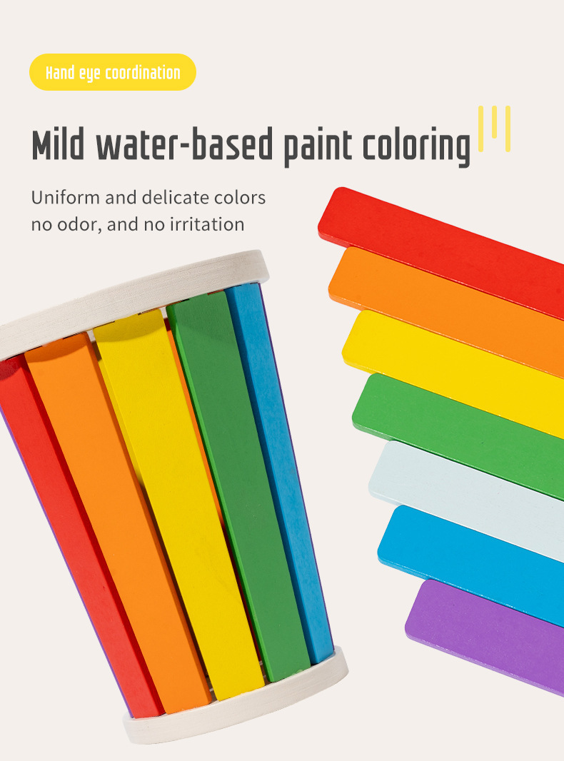 威威虎颜色分类游戏桶幼儿童0-3岁蒙氏早教认知教具益智木制玩具详情10