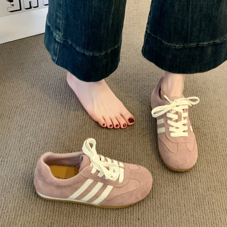 复古红色德训鞋女款小白鞋2025新款休闲板鞋运动厚底阿甘鞋详情21