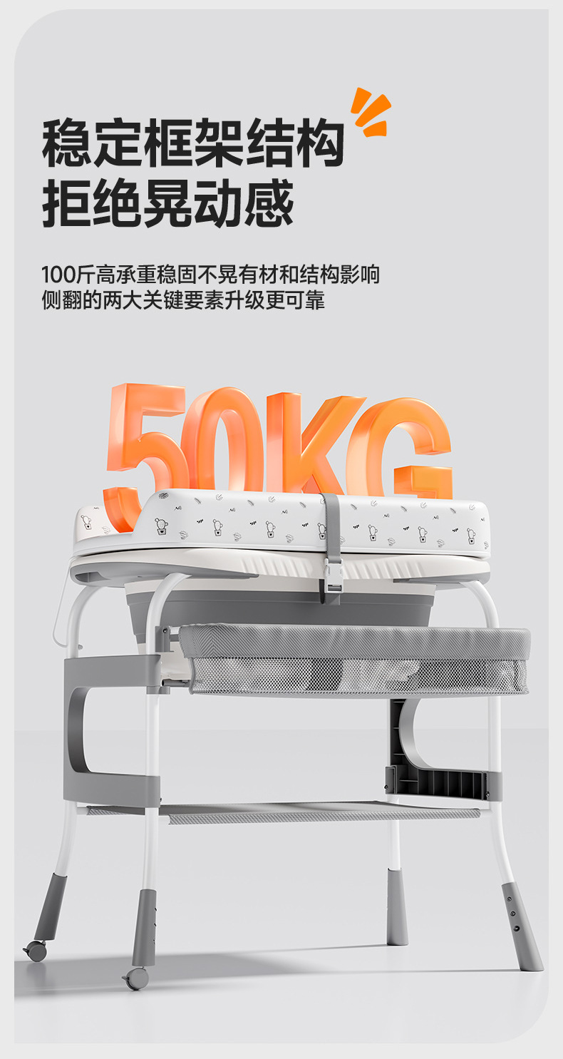 二合一尿布台婴儿护理台新生儿换尿布台按摩抚触宝宝多功能可折叠详情18