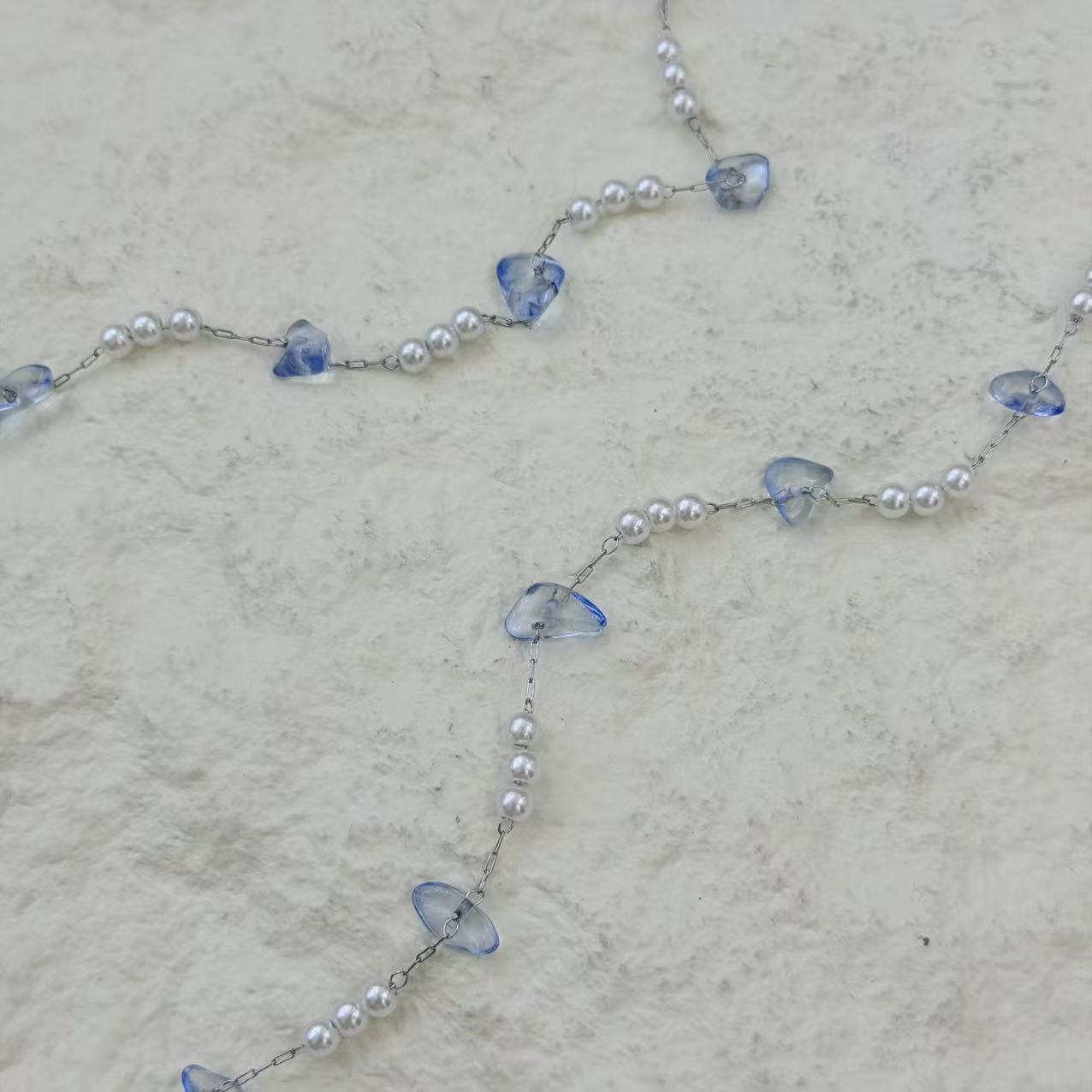 Cross border transparente azul amarillo lago azul piedras 3 agujeros cadenas diy collares pulseras adornos cuentas accesorios materiales al por mayor pic 8
