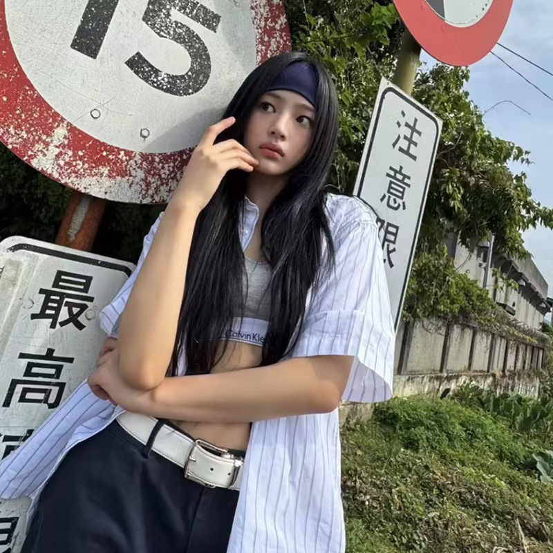 minji金玟池同款针织发带百搭健身束发带简约发绳运动弹力头带女详情2