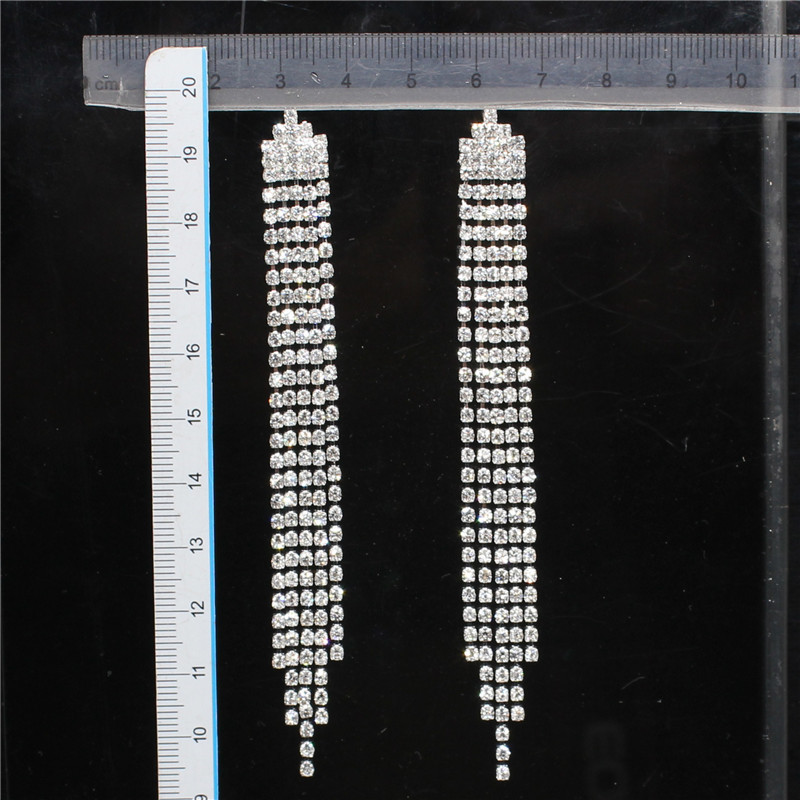 爪链流苏链装饰耳环长款耳针钻链耳饰品女孩首饰铜爪烧焊厂家直销详情21